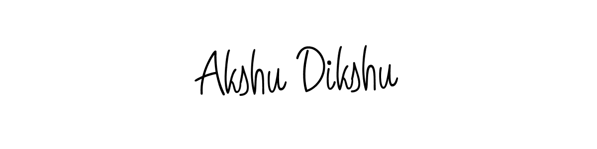 Use a signature maker to create a handwritten signature online. With this signature software, you can design (Angelique-Rose-font-FFP) your own signature for name Akshu Dikshu. Akshu Dikshu signature style 5 images and pictures png