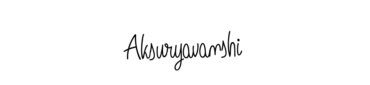 Make a beautiful signature design for name Aksuryavanshi. With this signature (Angelique-Rose-font-FFP) style, you can create a handwritten signature for free. Aksuryavanshi signature style 5 images and pictures png