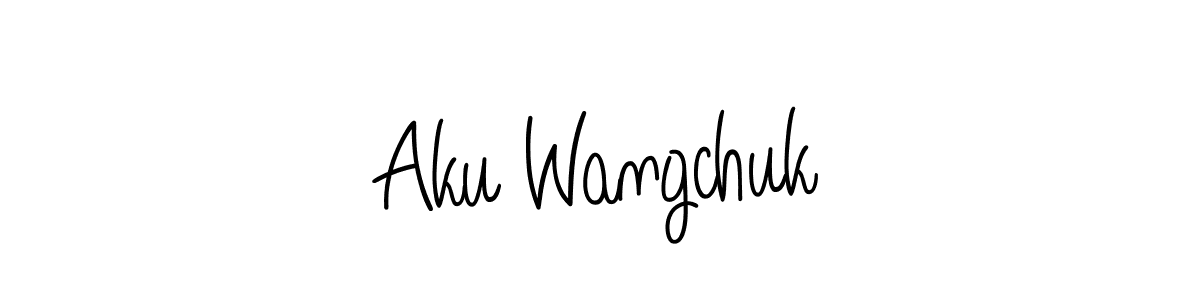 Best and Professional Signature Style for Aku Wangchuk. Angelique-Rose-font-FFP Best Signature Style Collection. Aku Wangchuk signature style 5 images and pictures png