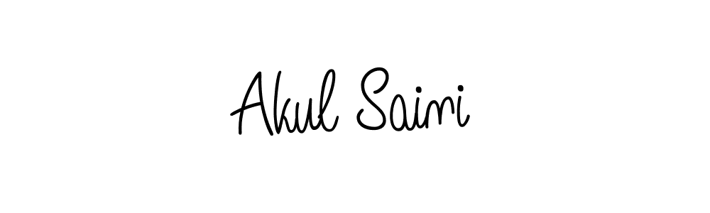 You should practise on your own different ways (Angelique-Rose-font-FFP) to write your name (Akul Saini) in signature. don't let someone else do it for you. Akul Saini signature style 5 images and pictures png
