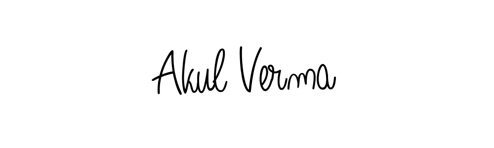 How to make Akul Verma name signature. Use Angelique-Rose-font-FFP style for creating short signs online. This is the latest handwritten sign. Akul Verma signature style 5 images and pictures png