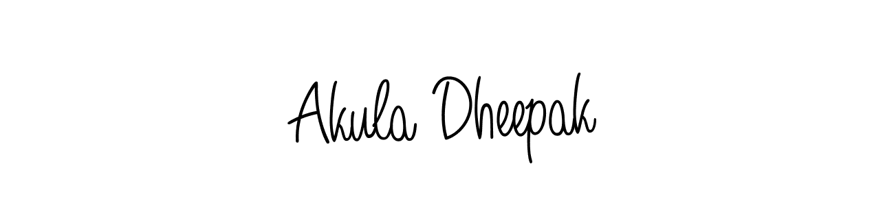 How to make Akula Dheepak name signature. Use Angelique-Rose-font-FFP style for creating short signs online. This is the latest handwritten sign. Akula Dheepak signature style 5 images and pictures png