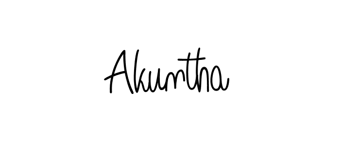 Make a beautiful signature design for name Akuntha. With this signature (Angelique-Rose-font-FFP) style, you can create a handwritten signature for free. Akuntha signature style 5 images and pictures png