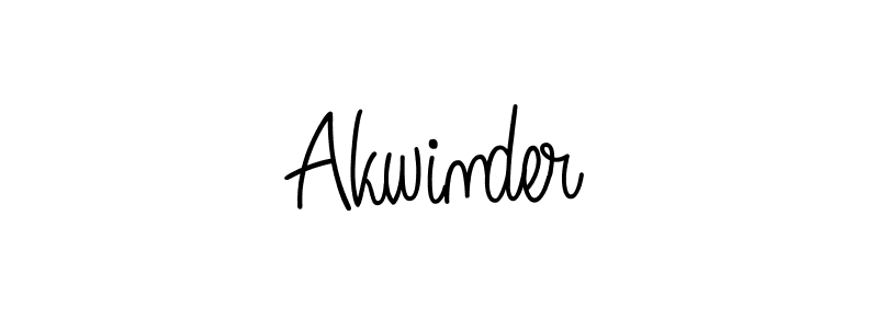 Make a beautiful signature design for name Akwinder. With this signature (Angelique-Rose-font-FFP) style, you can create a handwritten signature for free. Akwinder signature style 5 images and pictures png