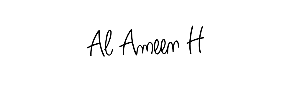 if you are searching for the best signature style for your name Al Ameen H. so please give up your signature search. here we have designed multiple signature styles  using Angelique-Rose-font-FFP. Al Ameen H signature style 5 images and pictures png