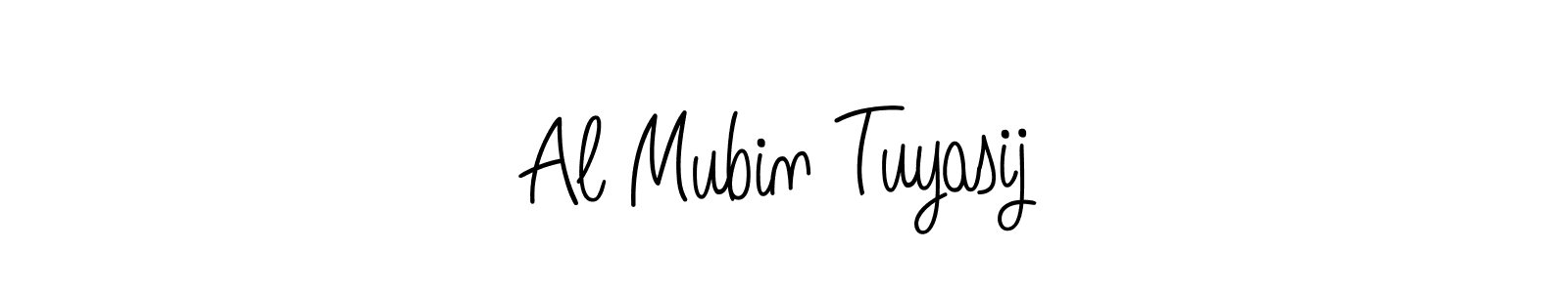 The best way (Angelique-Rose-font-FFP) to make a short signature is to pick only two or three words in your name. The name Al Mubin Tuyasij include a total of six letters. For converting this name. Al Mubin Tuyasij signature style 5 images and pictures png