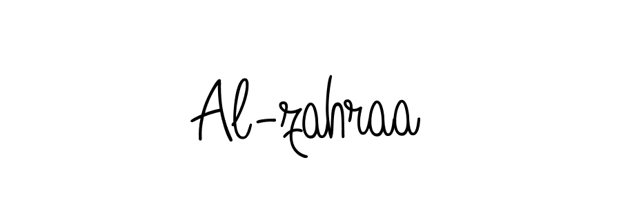 Make a beautiful signature design for name Al-zahraa. With this signature (Angelique-Rose-font-FFP) style, you can create a handwritten signature for free. Al-zahraa signature style 5 images and pictures png