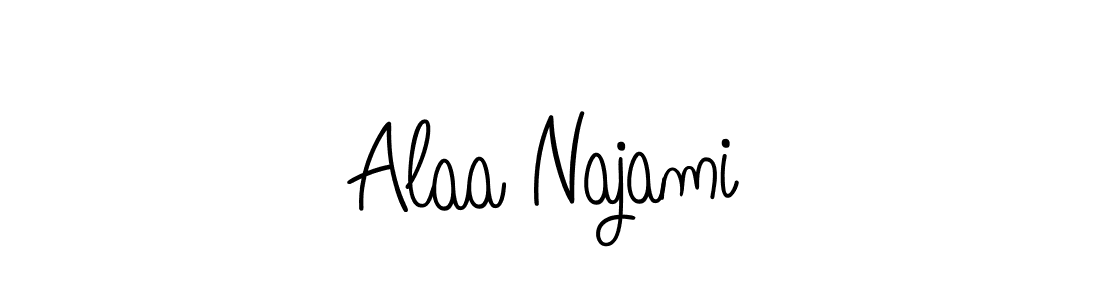 Make a beautiful signature design for name Alaa Najami. With this signature (Angelique-Rose-font-FFP) style, you can create a handwritten signature for free. Alaa Najami signature style 5 images and pictures png