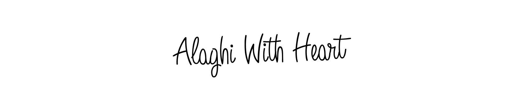 Use a signature maker to create a handwritten signature online. With this signature software, you can design (Angelique-Rose-font-FFP) your own signature for name Alaghi With Heart. Alaghi With Heart signature style 5 images and pictures png