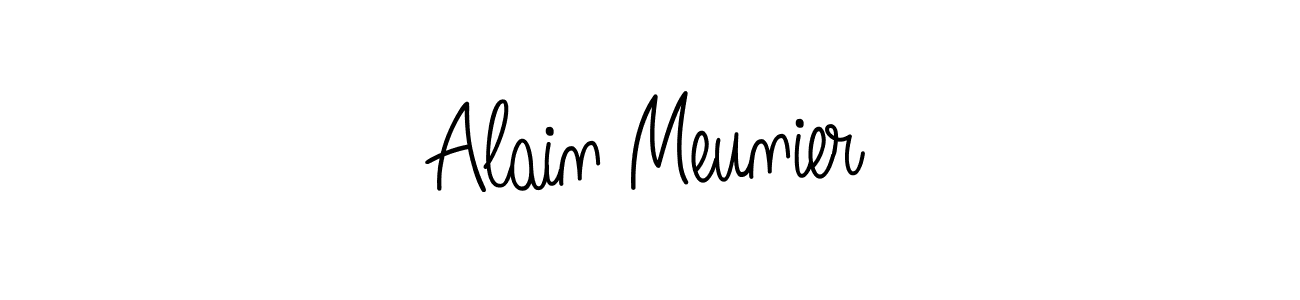 The best way (Angelique-Rose-font-FFP) to make a short signature is to pick only two or three words in your name. The name Alain Meunier include a total of six letters. For converting this name. Alain Meunier signature style 5 images and pictures png