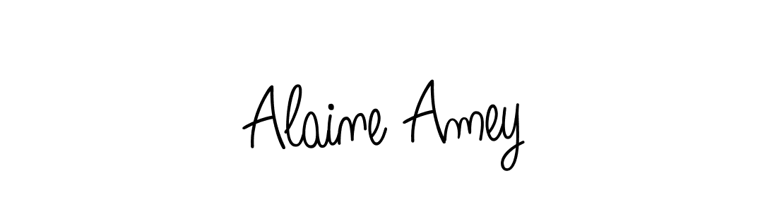 How to make Alaine Amey name signature. Use Angelique-Rose-font-FFP style for creating short signs online. This is the latest handwritten sign. Alaine Amey signature style 5 images and pictures png