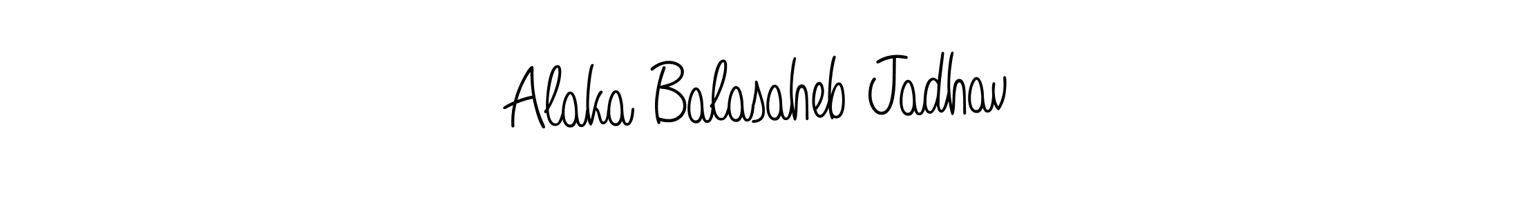 Create a beautiful signature design for name Alaka Balasaheb Jadhav. With this signature (Angelique-Rose-font-FFP) fonts, you can make a handwritten signature for free. Alaka Balasaheb Jadhav signature style 5 images and pictures png