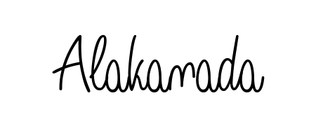 Try this chic Alakanada handwritten sign style. Using Angelique-Rose-font-FFP font elements, it gives your name a sleek, memorable identity. Alakanada signature style 5 images and pictures png