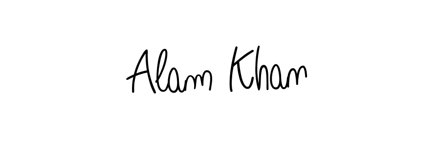 How to make Alam Khan name signature. Use Angelique-Rose-font-FFP style for creating short signs online. This is the latest handwritten sign. Alam Khan signature style 5 images and pictures png