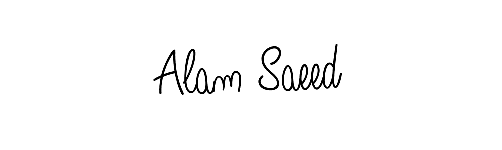 You should practise on your own different ways (Angelique-Rose-font-FFP) to write your name (Alam Saeed) in signature. don't let someone else do it for you. Alam Saeed signature style 5 images and pictures png
