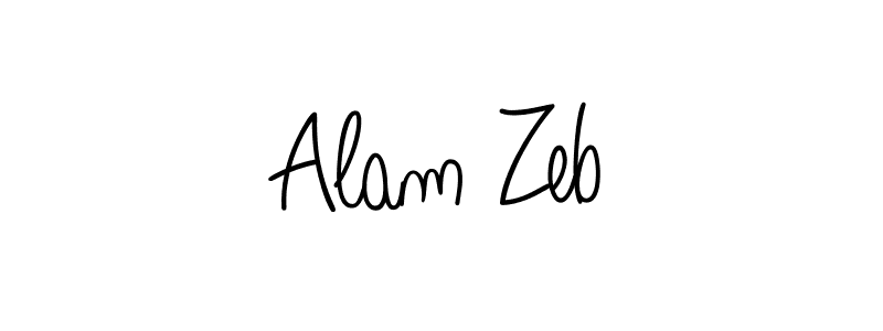 Use a signature maker to create a handwritten signature online. With this signature software, you can design (Angelique-Rose-font-FFP) your own signature for name Alam Zeb. Alam Zeb signature style 5 images and pictures png