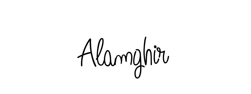 You should practise on your own different ways (Angelique-Rose-font-FFP) to write your name (Alamghir) in signature. don't let someone else do it for you. Alamghir signature style 5 images and pictures png