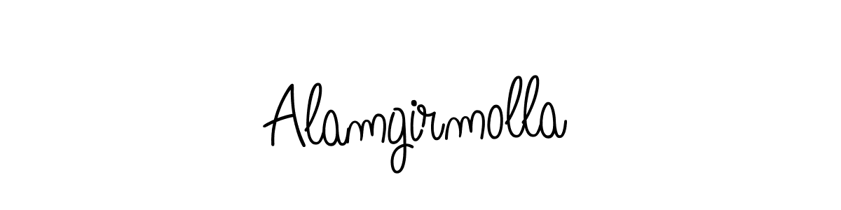 You should practise on your own different ways (Angelique-Rose-font-FFP) to write your name (Alamgirmolla) in signature. don't let someone else do it for you. Alamgirmolla signature style 5 images and pictures png