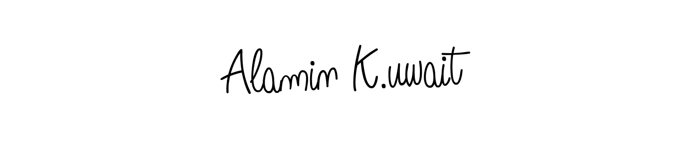 How to make Alamin K.uwait name signature. Use Angelique-Rose-font-FFP style for creating short signs online. This is the latest handwritten sign. Alamin K.uwait signature style 5 images and pictures png