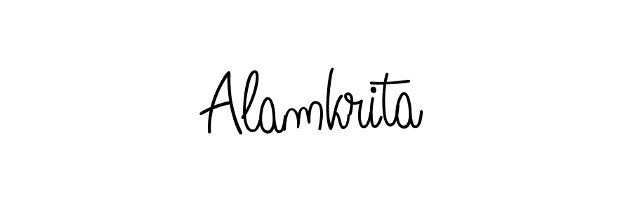 Create a beautiful signature design for name Alamkrita. With this signature (Angelique-Rose-font-FFP) fonts, you can make a handwritten signature for free. Alamkrita signature style 5 images and pictures png