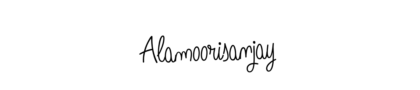 Use a signature maker to create a handwritten signature online. With this signature software, you can design (Angelique-Rose-font-FFP) your own signature for name Alamoorisanjay. Alamoorisanjay signature style 5 images and pictures png