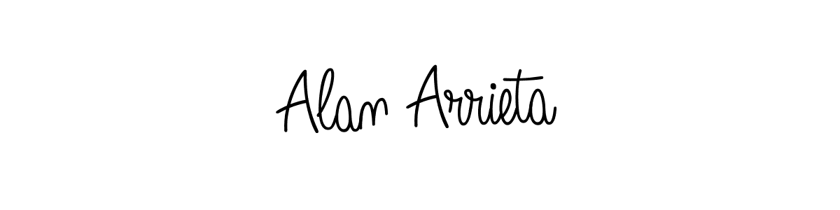 You should practise on your own different ways (Angelique-Rose-font-FFP) to write your name (Alan Arrieta) in signature. don't let someone else do it for you. Alan Arrieta signature style 5 images and pictures png