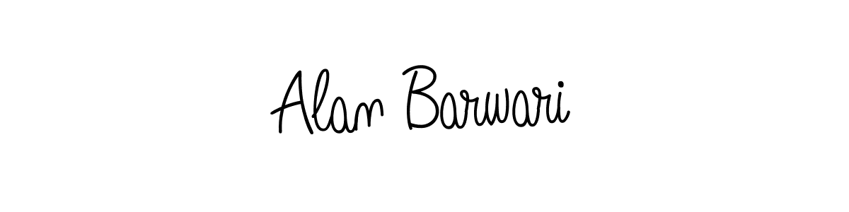 How to make Alan Barwari name signature. Use Angelique-Rose-font-FFP style for creating short signs online. This is the latest handwritten sign. Alan Barwari signature style 5 images and pictures png
