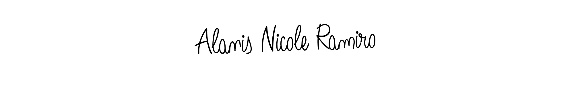 It looks lik you need a new signature style for name Alanis Nicole Ramiro. Design unique handwritten (Angelique-Rose-font-FFP) signature with our free signature maker in just a few clicks. Alanis Nicole Ramiro signature style 5 images and pictures png