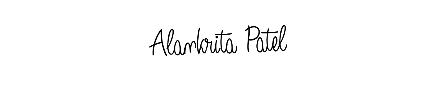 Make a beautiful signature design for name Alankrita Patel. With this signature (Angelique-Rose-font-FFP) style, you can create a handwritten signature for free. Alankrita Patel signature style 5 images and pictures png