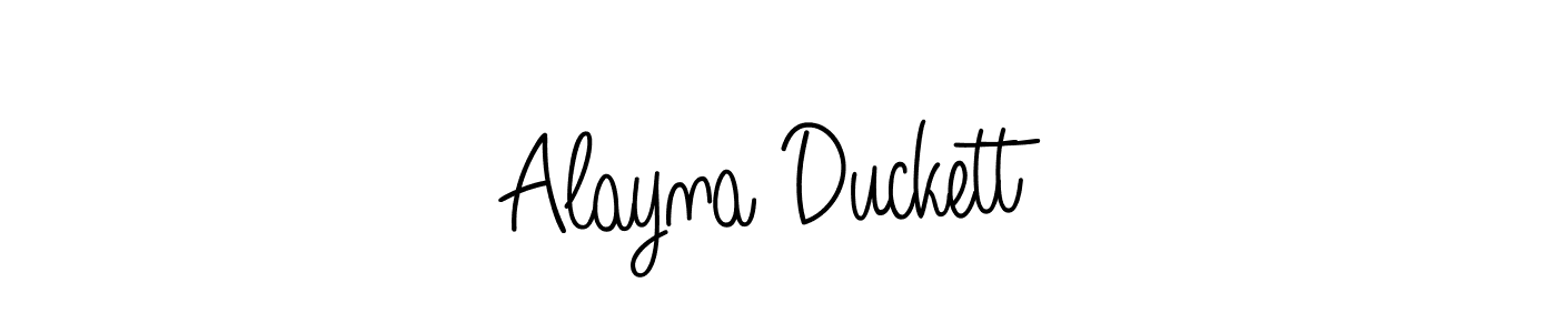 Design your own signature with our free online signature maker. With this signature software, you can create a handwritten (Angelique-Rose-font-FFP) signature for name Alayna Duckett. Alayna Duckett signature style 5 images and pictures png