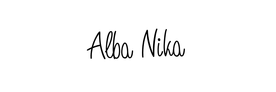 How to make Alba Nika name signature. Use Angelique-Rose-font-FFP style for creating short signs online. This is the latest handwritten sign. Alba Nika signature style 5 images and pictures png