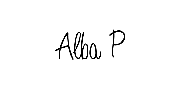 Make a beautiful signature design for name Alba P. With this signature (Angelique-Rose-font-FFP) style, you can create a handwritten signature for free. Alba P signature style 5 images and pictures png