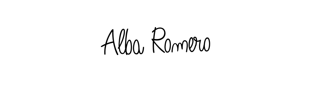 Make a beautiful signature design for name Alba Romero. With this signature (Angelique-Rose-font-FFP) style, you can create a handwritten signature for free. Alba Romero signature style 5 images and pictures png