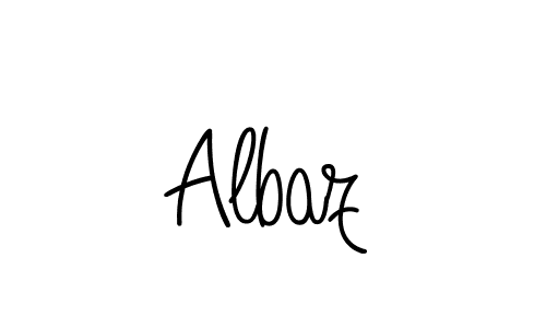 Make a beautiful signature design for name Albaz. With this signature (Angelique-Rose-font-FFP) style, you can create a handwritten signature for free. Albaz signature style 5 images and pictures png