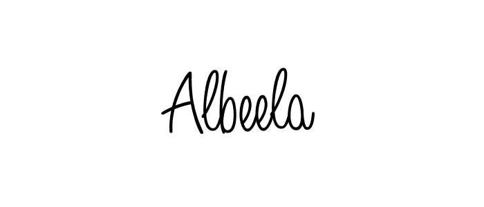 Make a beautiful signature design for name Albeela. With this signature (Angelique-Rose-font-FFP) style, you can create a handwritten signature for free. Albeela signature style 5 images and pictures png
