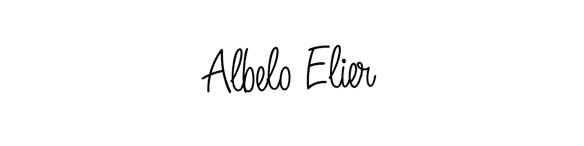 The best way (Angelique-Rose-font-FFP) to make a short signature is to pick only two or three words in your name. The name Albelo Elier include a total of six letters. For converting this name. Albelo Elier signature style 5 images and pictures png