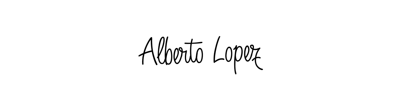 The best way (Angelique-Rose-font-FFP) to make a short signature is to pick only two or three words in your name. The name Alberto Lopez include a total of six letters. For converting this name. Alberto Lopez signature style 5 images and pictures png