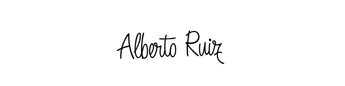 You should practise on your own different ways (Angelique-Rose-font-FFP) to write your name (Alberto Ruiz) in signature. don't let someone else do it for you. Alberto Ruiz signature style 5 images and pictures png