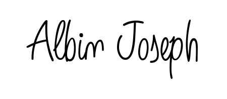 You should practise on your own different ways (Angelique-Rose-font-FFP) to write your name (Albin Joseph) in signature. Don't let someone else do it for you. Albin Joseph signature style 5 images and pictures png