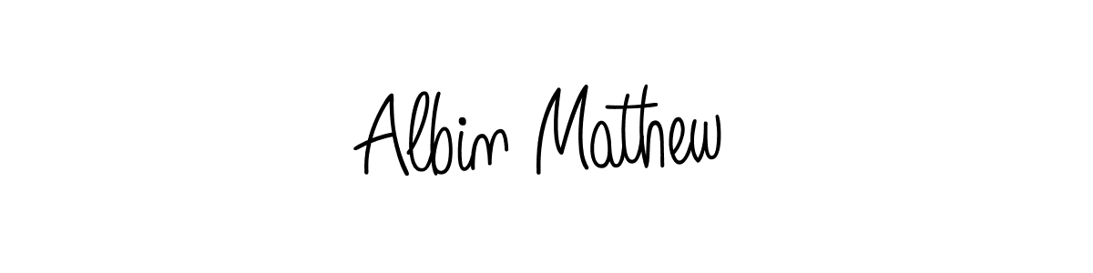 How to make Albin Mathew name signature. Use Angelique-Rose-font-FFP style for creating short signs online. This is the latest handwritten sign. Albin Mathew signature style 5 images and pictures png