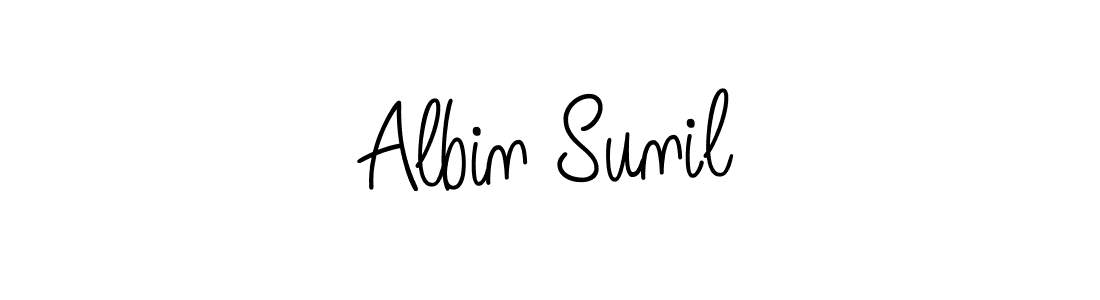 Use a signature maker to create a handwritten signature online. With this signature software, you can design (Angelique-Rose-font-FFP) your own signature for name Albin Sunil. Albin Sunil signature style 5 images and pictures png