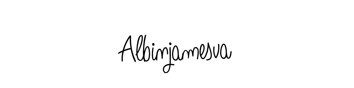 Albinjamesva stylish signature style. Best Handwritten Sign (Angelique-Rose-font-FFP) for my name. Handwritten Signature Collection Ideas for my name Albinjamesva. Albinjamesva signature style 5 images and pictures png