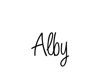 Use a signature maker to create a handwritten signature online. With this signature software, you can design (Angelique-Rose-font-FFP) your own signature for name Alby. Alby signature style 5 images and pictures png