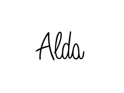 Use a signature maker to create a handwritten signature online. With this signature software, you can design (Angelique-Rose-font-FFP) your own signature for name Alda. Alda signature style 5 images and pictures png