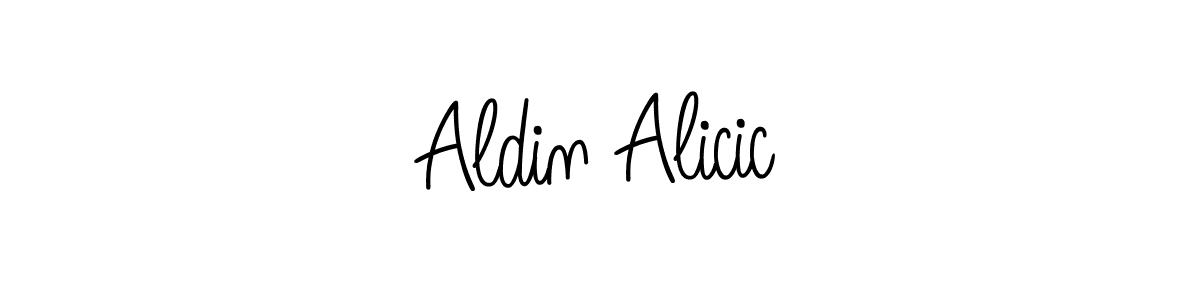 You should practise on your own different ways (Angelique-Rose-font-FFP) to write your name (Aldin Alicic) in signature. don't let someone else do it for you. Aldin Alicic signature style 5 images and pictures png