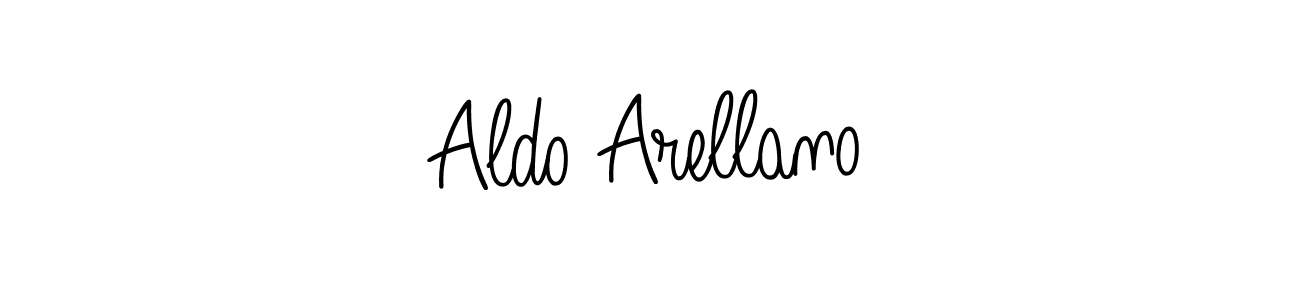 Use a signature maker to create a handwritten signature online. With this signature software, you can design (Angelique-Rose-font-FFP) your own signature for name Aldo Arellano. Aldo Arellano signature style 5 images and pictures png