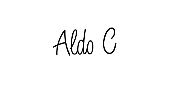 Design your own signature with our free online signature maker. With this signature software, you can create a handwritten (Angelique-Rose-font-FFP) signature for name Aldo C. Aldo C signature style 5 images and pictures png