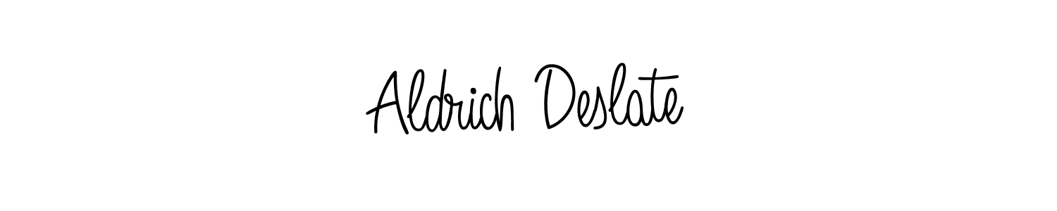 Also we have Aldrich Deslate name is the best signature style. Create professional handwritten signature collection using Angelique-Rose-font-FFP autograph style. Aldrich Deslate signature style 5 images and pictures png
