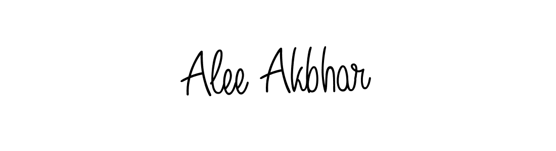 Use a signature maker to create a handwritten signature online. With this signature software, you can design (Angelique-Rose-font-FFP) your own signature for name Alee Akbhar. Alee Akbhar signature style 5 images and pictures png