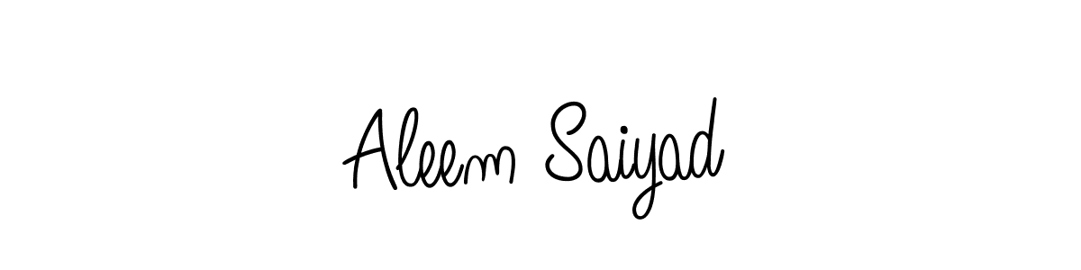 Aleem Saiyad stylish signature style. Best Handwritten Sign (Angelique-Rose-font-FFP) for my name. Handwritten Signature Collection Ideas for my name Aleem Saiyad. Aleem Saiyad signature style 5 images and pictures png